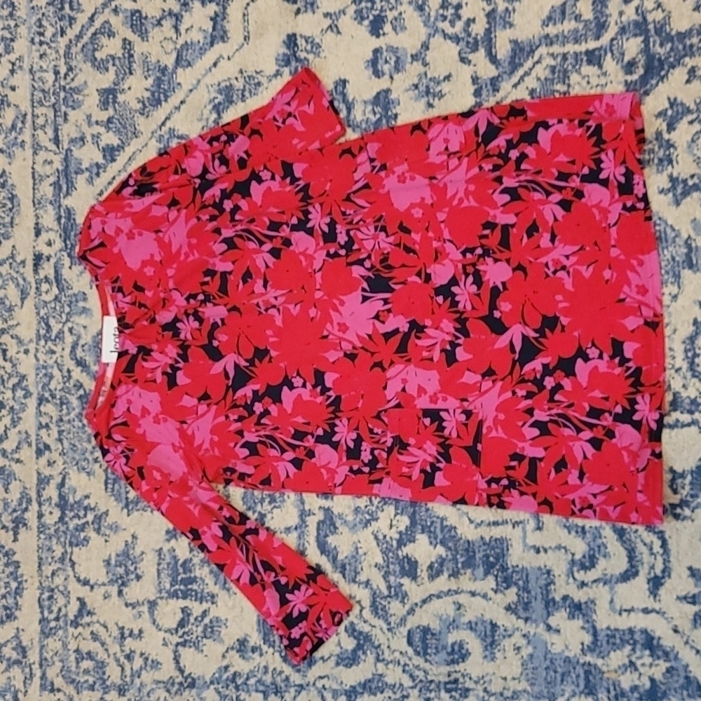 Leota sz 7 kids dress pink red navy K29